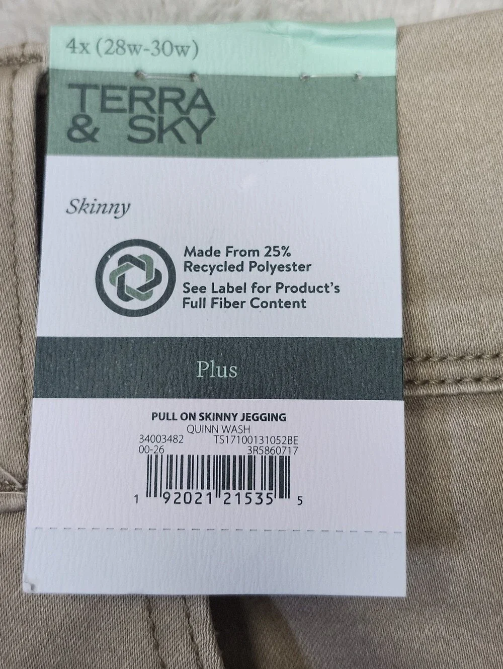 NWT Terra & Sky Women's Pull-On High-Rise Skinny Jeggings Plus Size 4X Brown - Picture 5 of 11